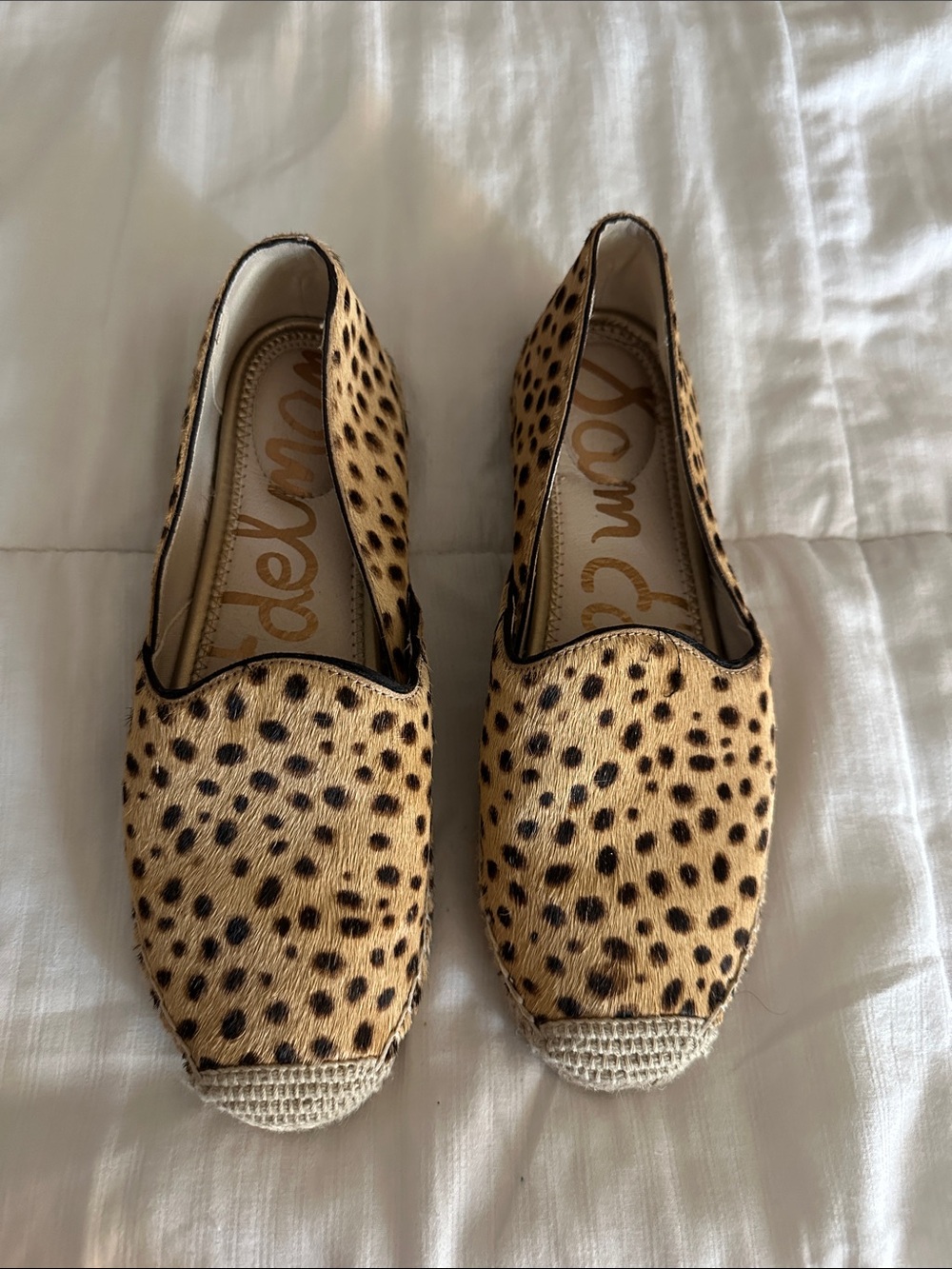 Sam Edelman Cheetah Print Espadrille Flats in Tan and Black